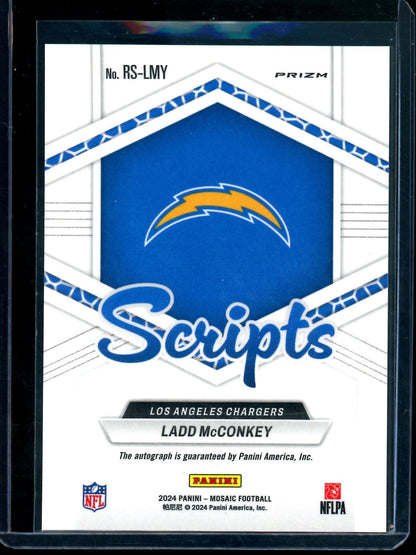 2024 Panini Mosaic Ladd McConkey Scripts Rookie Auto Mosaic