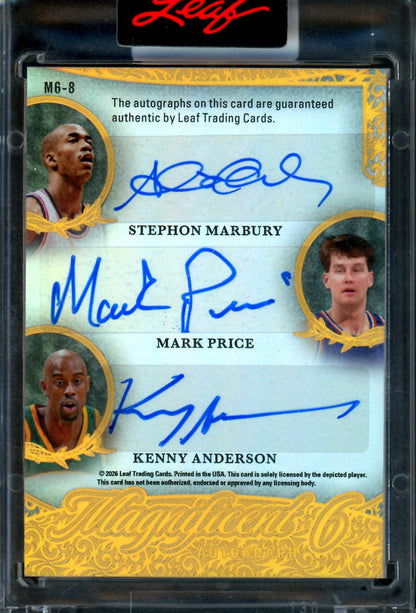 2026 Leaf Magnificent Nash / Johnson / Kidd / Marbury / Price / Anderson 6-Autograph 1/1 Sealed