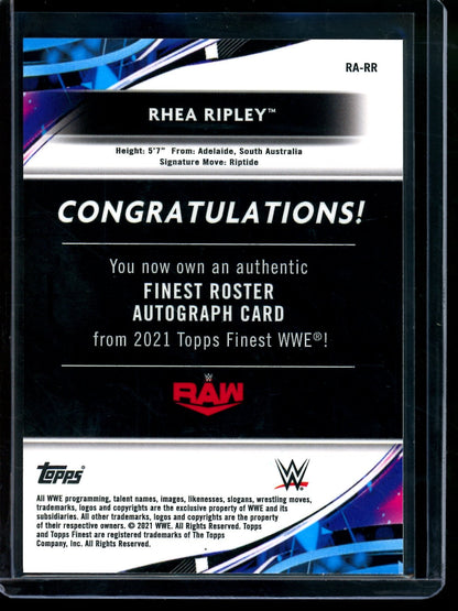 2021 Topps Finest Rhea Ripley Refractor Autograph