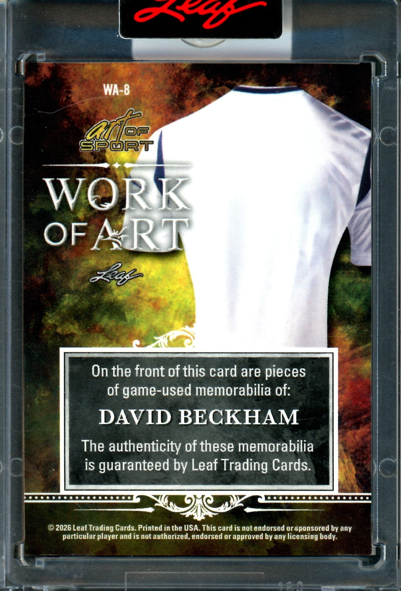 2026 Leaf Art of Sport David Beckham Triple Relic Work of Art Sealed /25