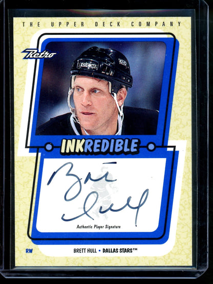 1999 Upper Deck Retro Brett Hull InkRedible Autograph Blues