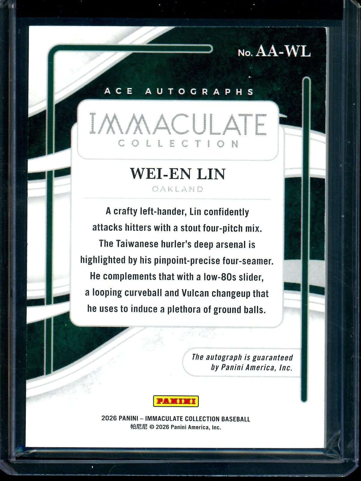 2026 Panini Immaculate Wei-En Lin Ace Autographs /99 Athletics - Trading Card Market