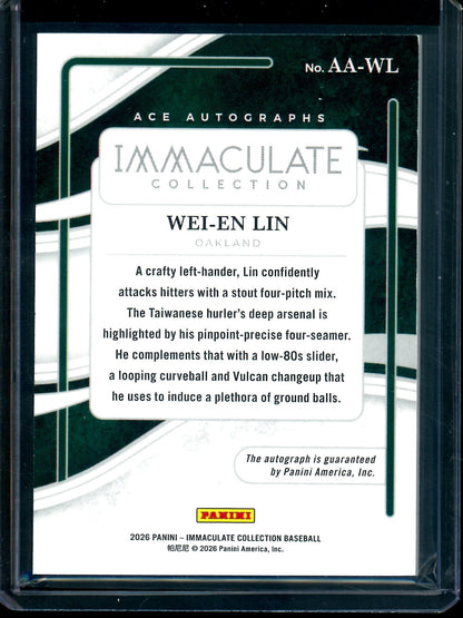 2026 Panini Immaculate Wei-En Lin Ace Autographs /99 Athletics - Trading Card Market
