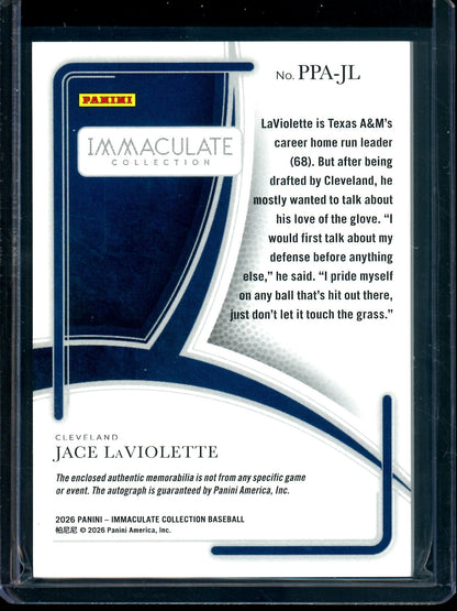2026 Panini Immaculate Jace LaViolette Patch Autograph /99 Guardians