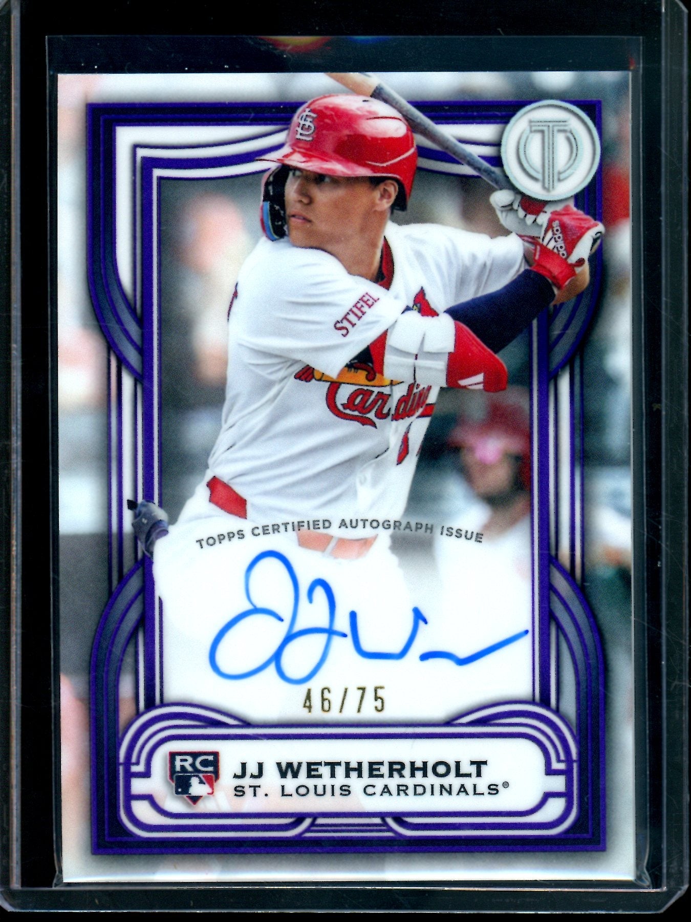 2026 Topps Tribute JJ Wetherholt League Inauguration Rookie Autograph Purple /75 Cardinals