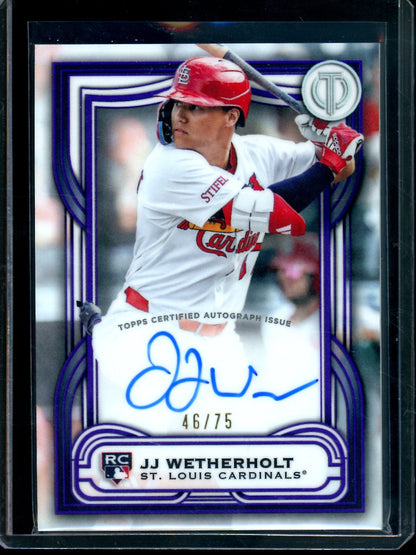 2026 Topps Tribute JJ Wetherholt League Inauguration Rookie Autograph Purple /75 Cardinals