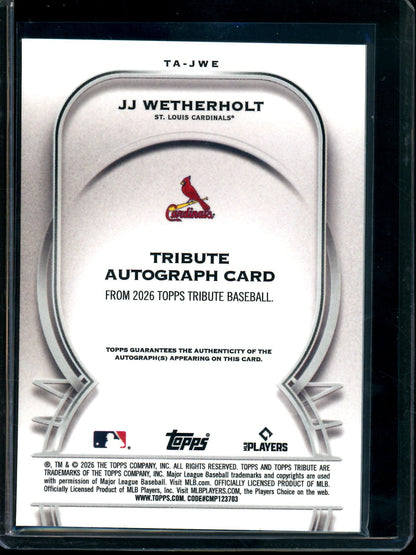 2026 Topps Tribute JJ Wetherholt Rookie Autograph /99 Cardinals
