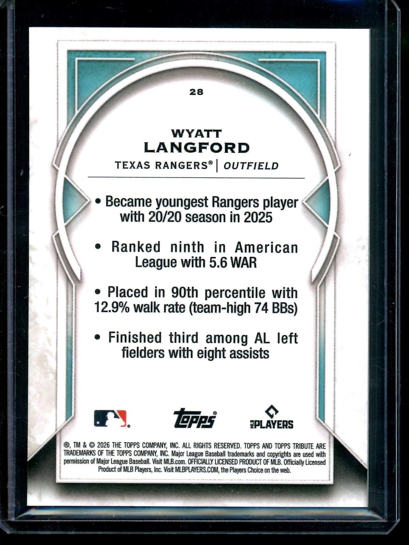2026 Topps Tribute Wyatt Langford /10 Rangers - Trading Card Market