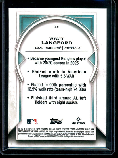 2026 Topps Tribute Wyatt Langford /10 Rangers - Trading Card Market
