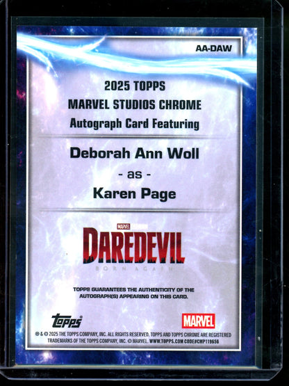 2025 Topps Chrome Karen Page Refractor Autograph Debut Daredevil