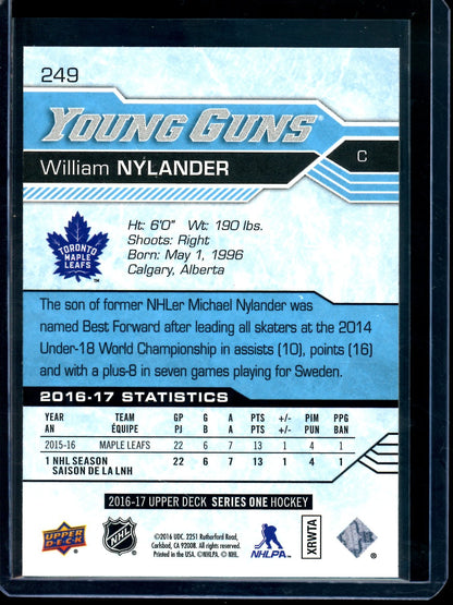 2016 Upper Deck Series 1 William Nylander Young Guns Maple Leafs - Trading Card Market