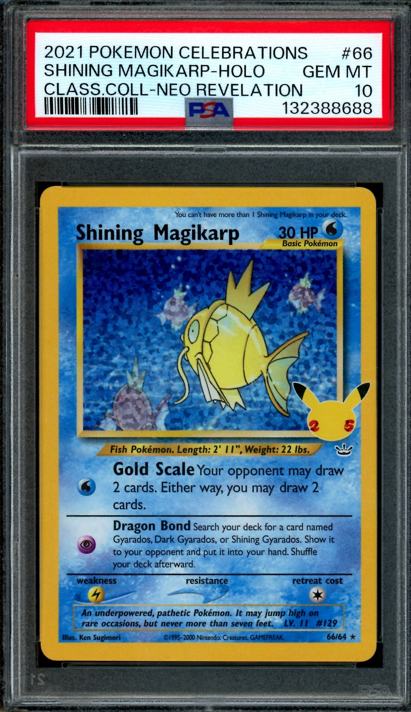 2021 Pokemon Celebrations Shining Magicarp 66/64 PSA 10