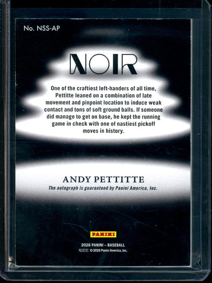 2026 Panini Noir Andy Pettitte Shadow Signatures Gold /10 Yankees