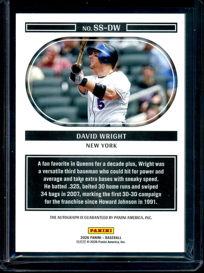 2026 Panini Noir David Wright Autograph /99 Mets