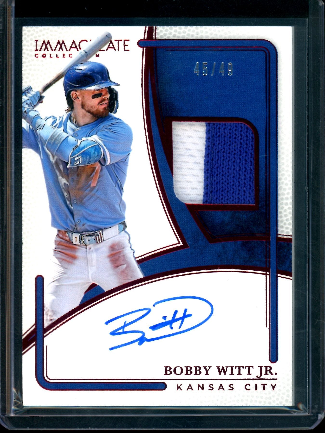 2026 Panini Immaculate Bobby Witt Jr Patch Autograph Red /49 Royals