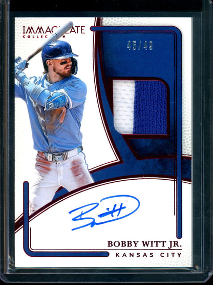 2026 Panini Immaculate Bobby Witt Jr Patch Autograph Red /49 Royals