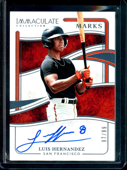 2026 Panini Immaculate Luis Hernandez Immaculate Marks Autograph /99 Giants