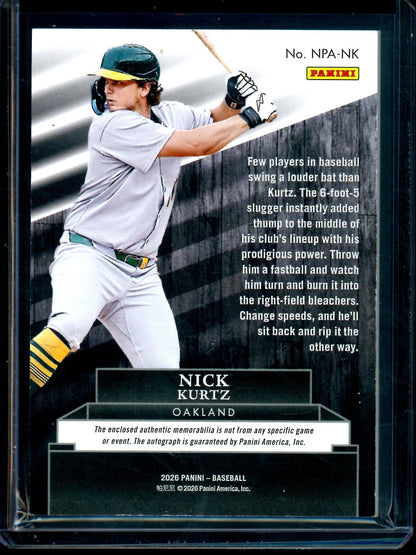 2026 Panini Immaculate Nick Kurtz Patch Autograph /99 Athletics