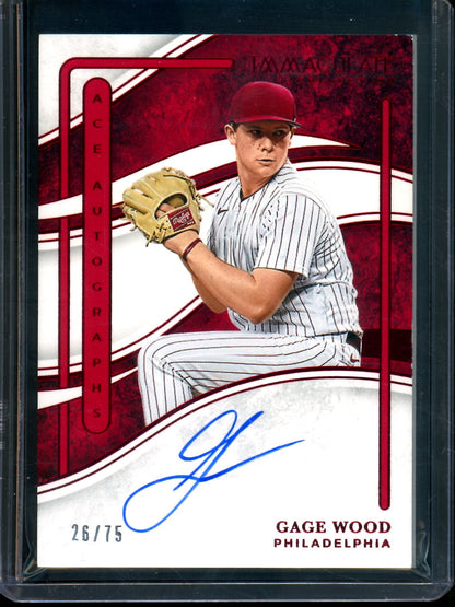 2026 Panini Immaculate Gage Wood Ace Autographs Red /75 Phillies