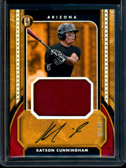2026 Panini Gold Standard Kayson Cunningham Patch Autograph /99 Diamondbacks (B)