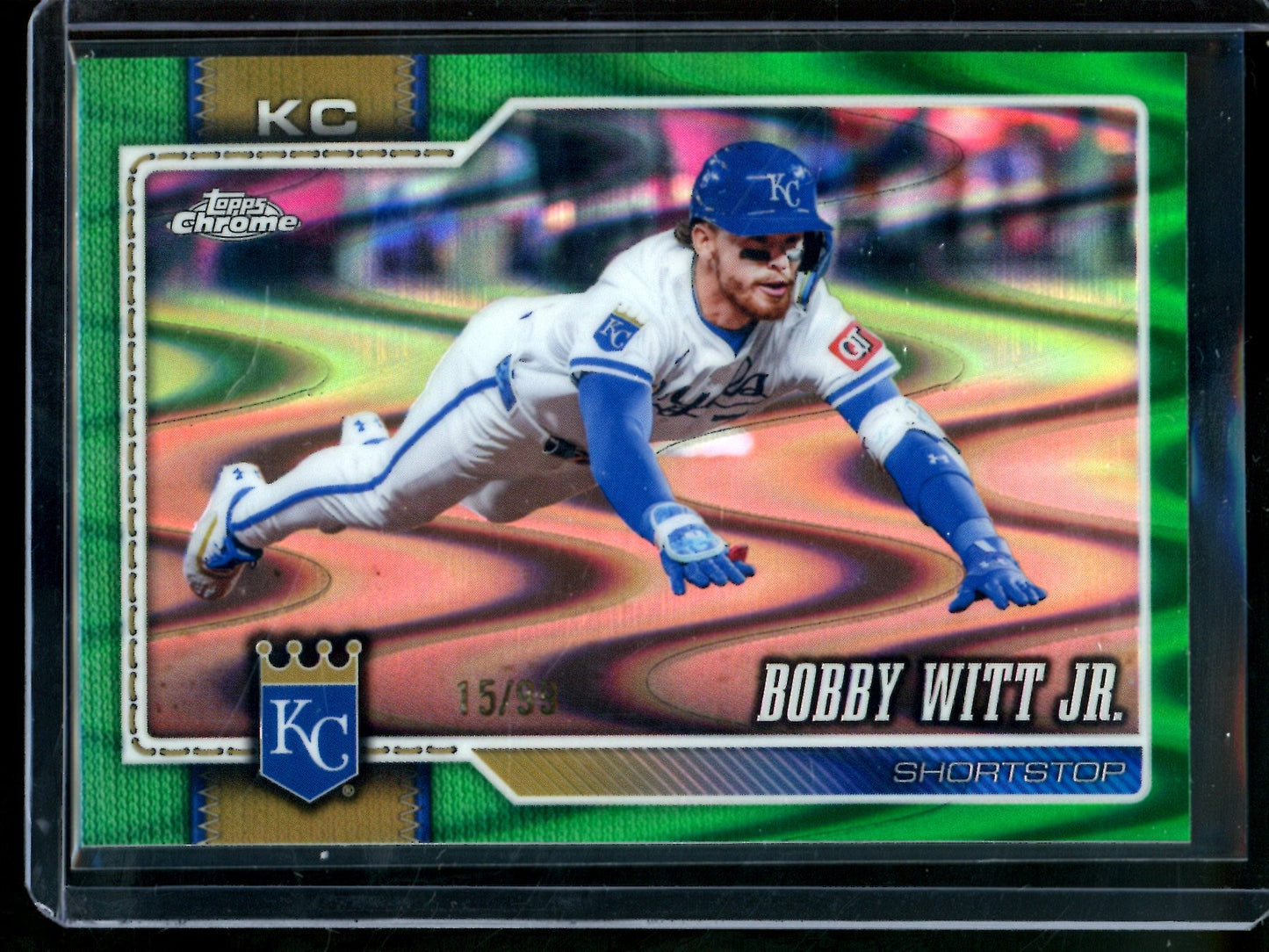 2026 Topps Chrome Bobby Witt Jr Green Raywave Refractor /99 Royals