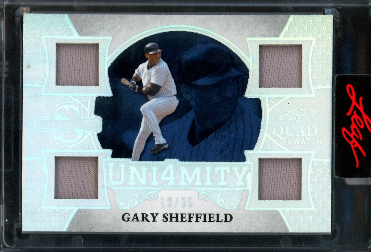 2025 Panini Spectacular Gary Sheffield Uni4mity Quad Jersey Relic /35 Encased Yankees