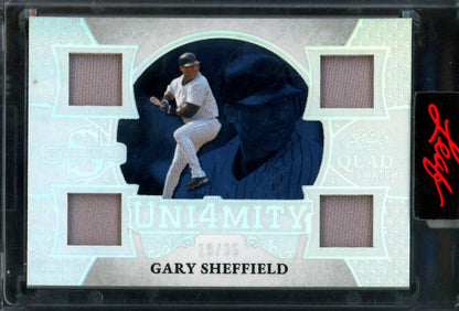 2025 Panini Spectacular Gary Sheffield Uni4mity Quad Jersey Relic /35 Encased Yankees