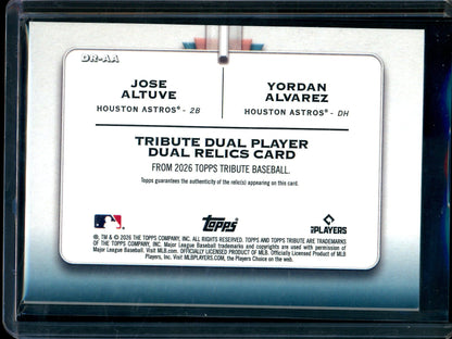 2026 Topps Tribute Jose Altuve / Yordan Alvarez Dual Jersey Relic Green /99 Astros