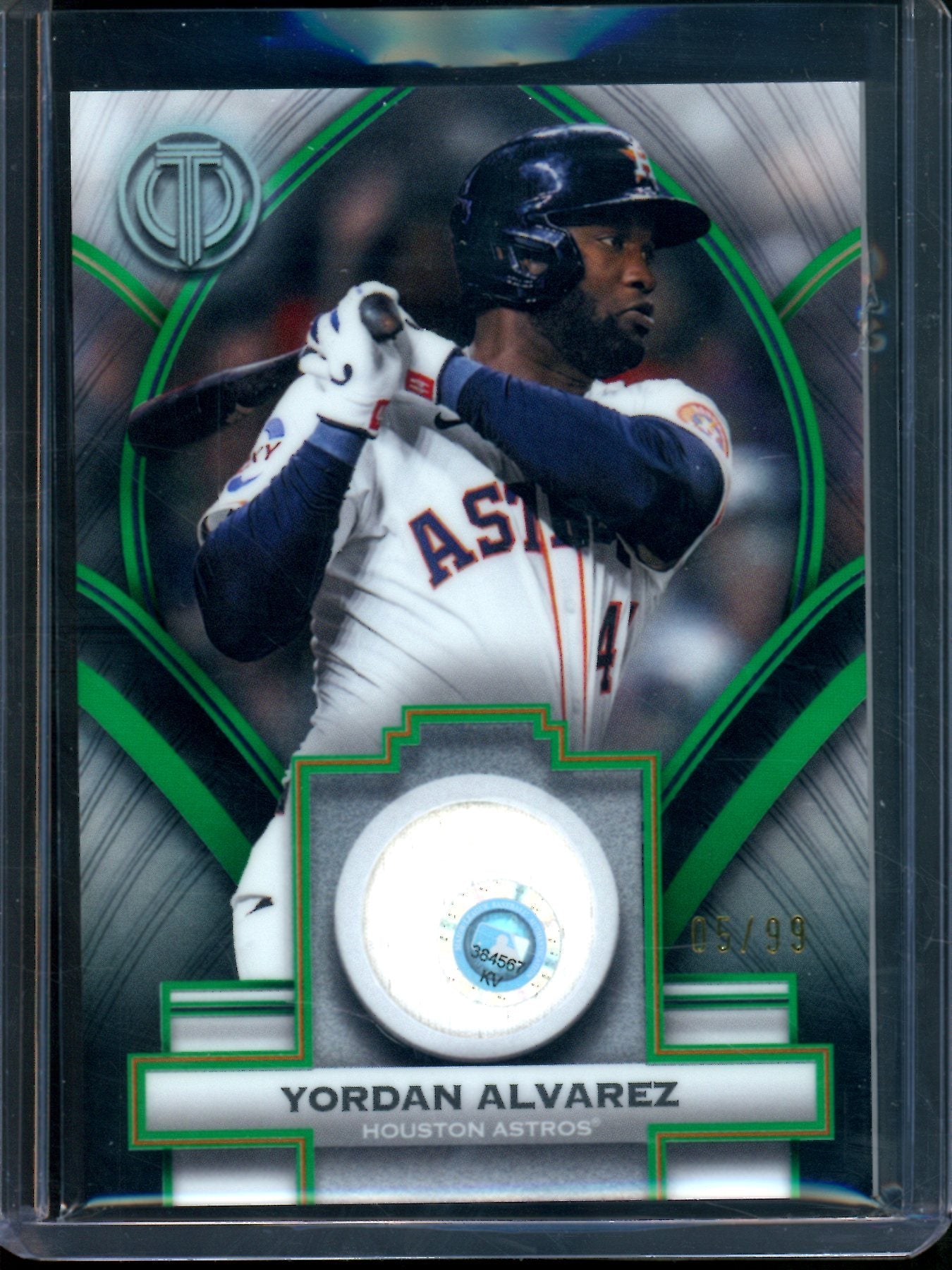 2026 Topps Tribute Yordan Alvarez Stamp Of Approval Jersey Relic Green /99 Astros