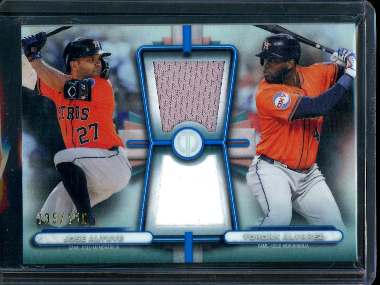 2026 Topps Tribute Jose Altuve / Yordan Alvarez Dual Jersey Relic Blue /150 Astros (B)