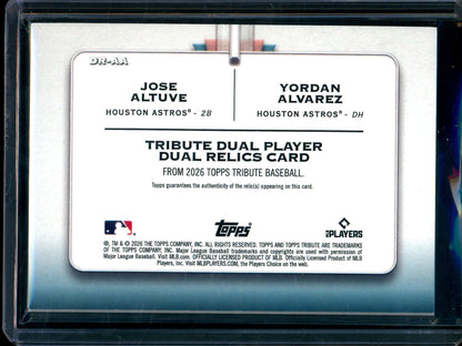 2026 Topps Tribute Jose Altuve / Yordan Alvarez Dual Jersey Relic Blue /150 Astros (B)