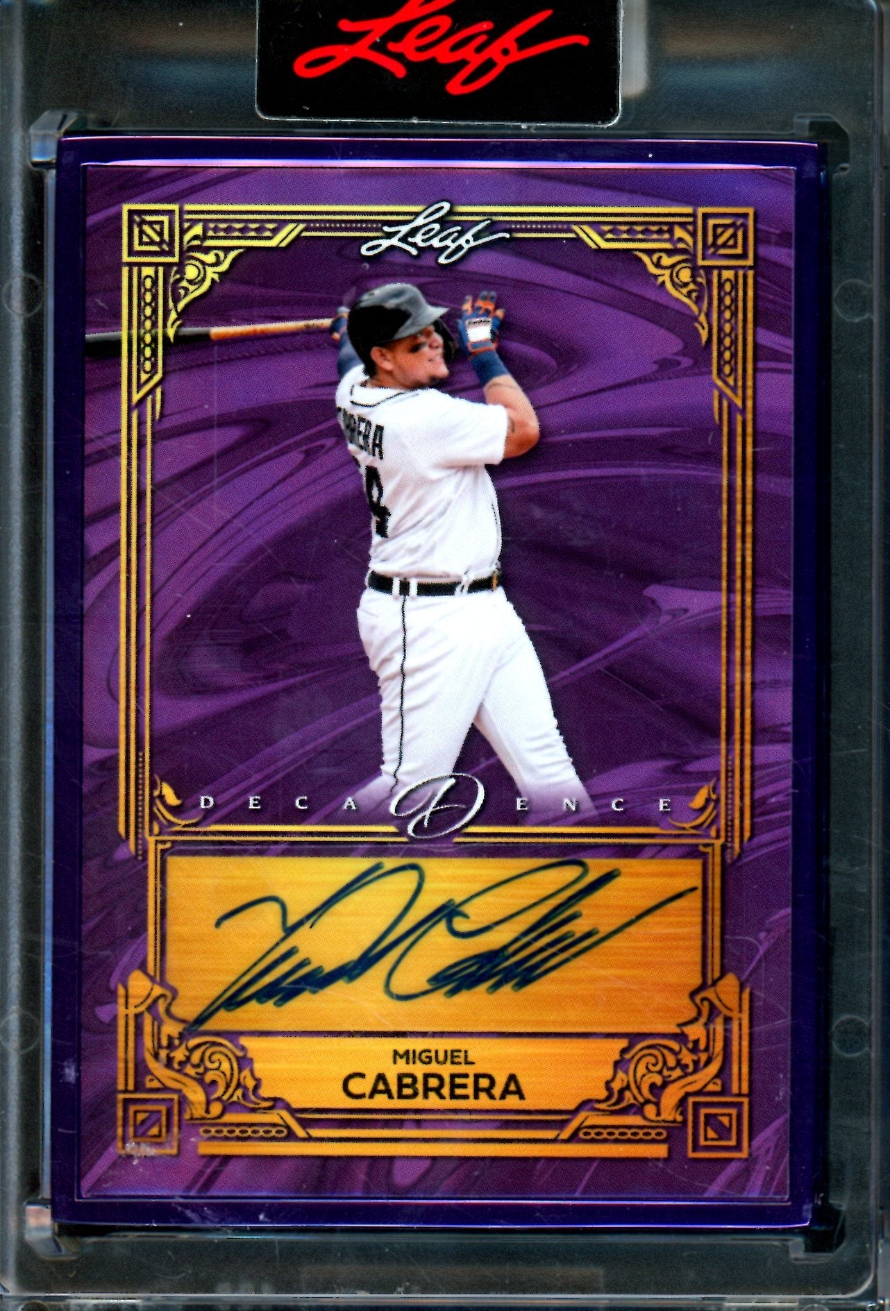 2026 Leaf Decadence Miguel Cabrera Purple Encased Autograph /5 Tigers