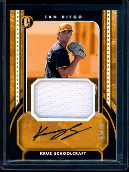 2026 Panini Gold Standard Kruz Schoolcraft Patch Autograph /99 Padres