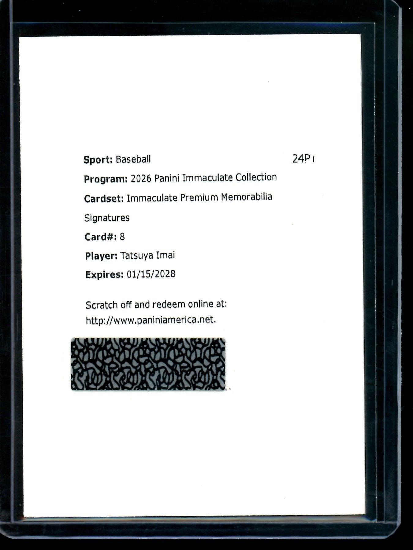 2026 Panini Immaculate Tatsuya Imai Premium Memorabilia Signatures Redemption Astros