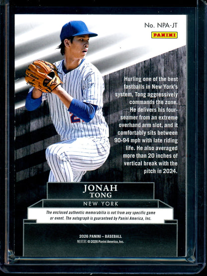2026 Panini Noir Jonah Tong Rookie Autograph /99 Mets