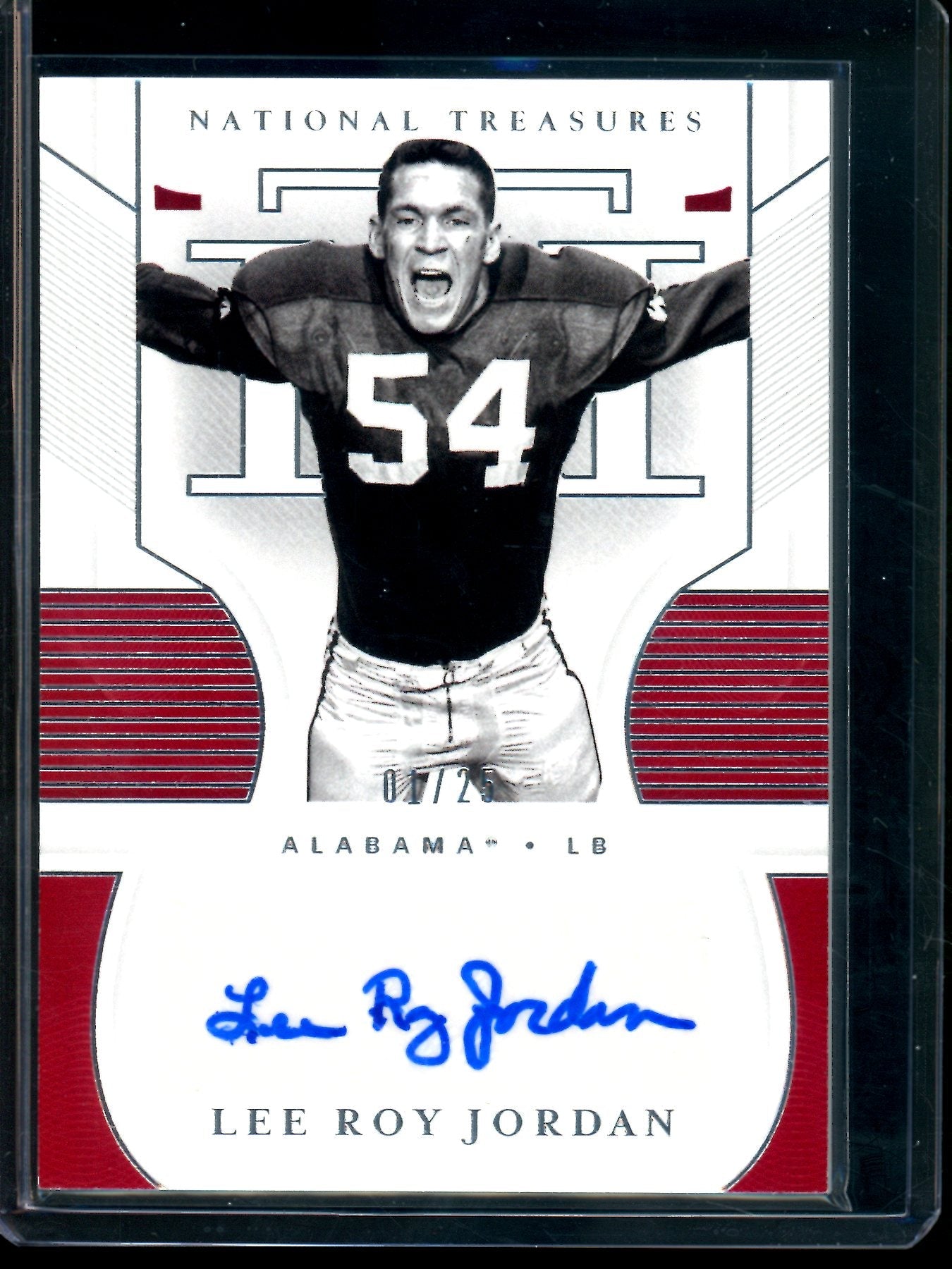 2021 Panini National Treasures Collegiate Lee Roy Jordan Autograph /25 Crimson Tide