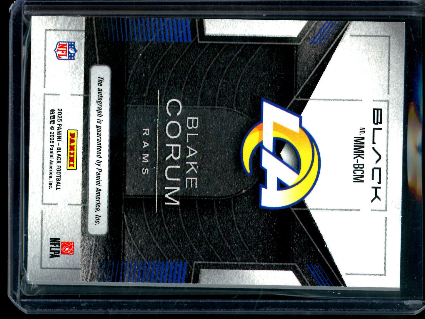 2025 Panini Black Blake Corum Metallic Marks Autograph /285 Rams