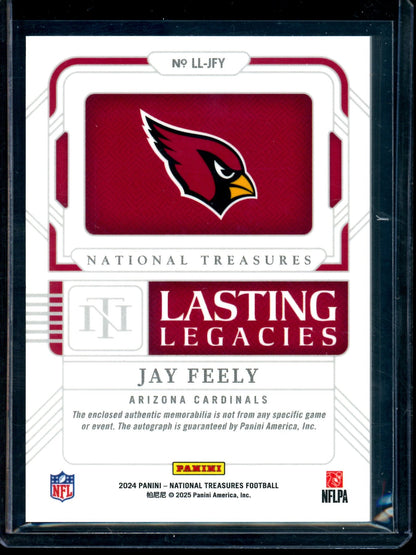 2024 Panini National Treasures Jay Feely Lasting Legacies Patch Autograph /99 Cardinals