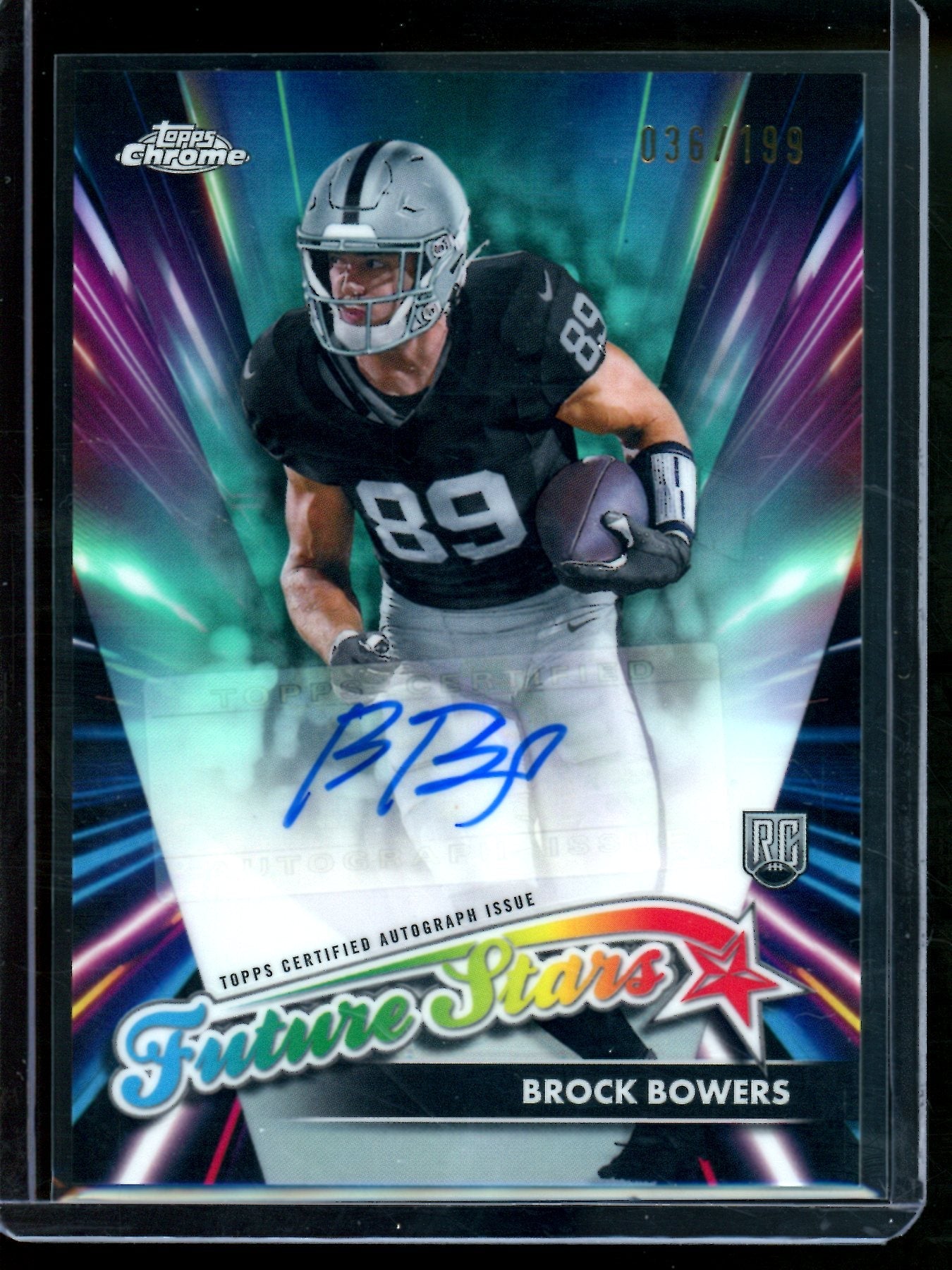2024 Topps Chrome Brock Bowers Future Stars Rookie Autograph /199 Raiders