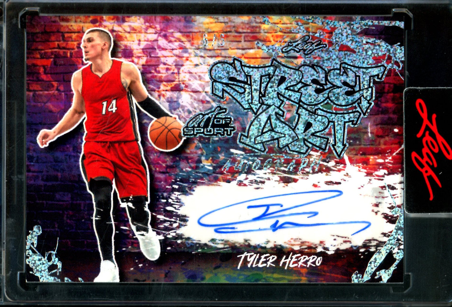 2026 Leaf Art of Sport Tyler Herro Street Art Autograph Encased /6 Heat