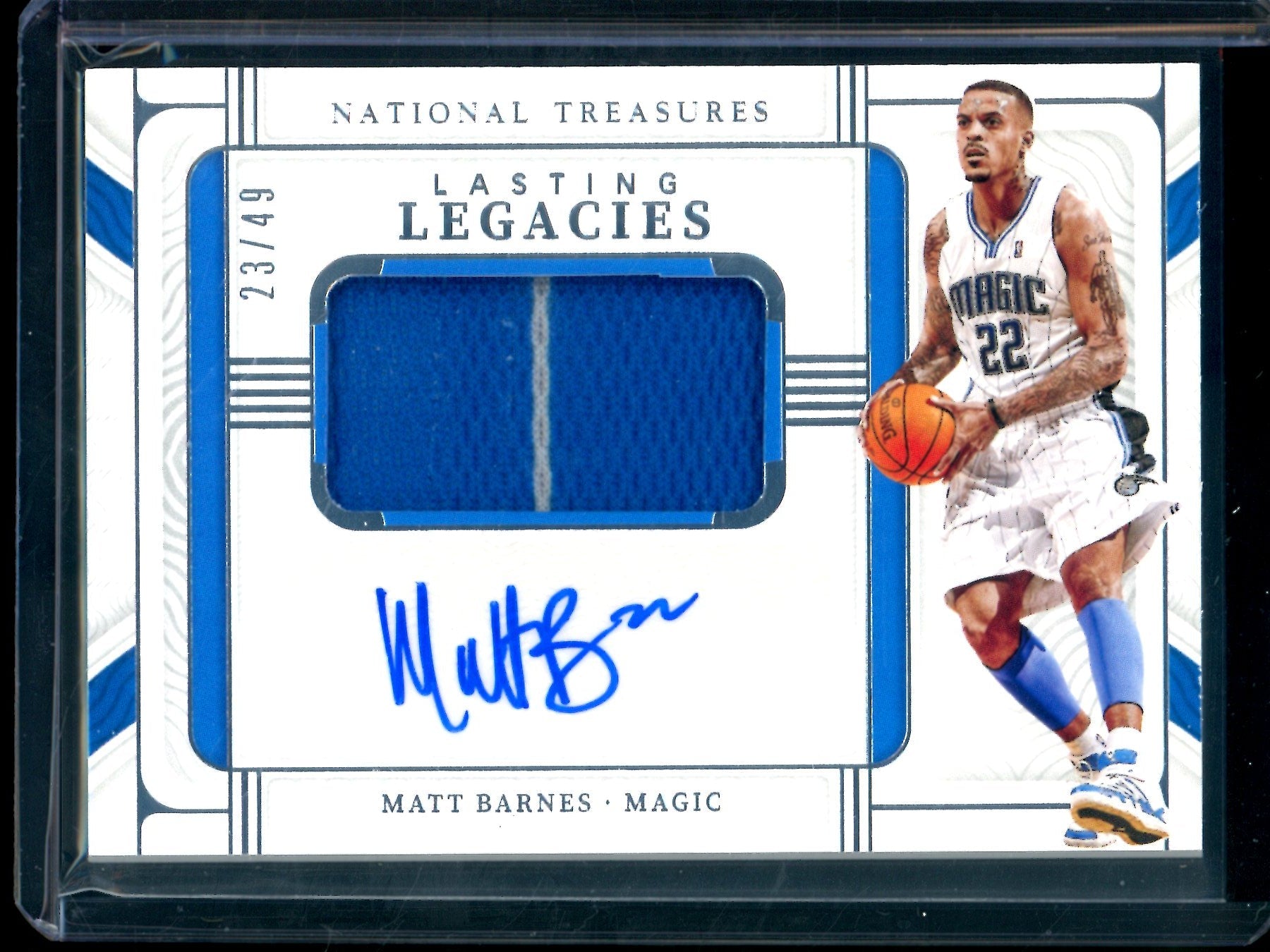 2021 Panini National Treasures Matt Barnes Lasting Legacies Patch Autograph /49 Magic