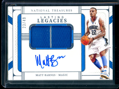 2021 Panini National Treasures Matt Barnes Lasting Legacies Patch Autograph /49 Magic