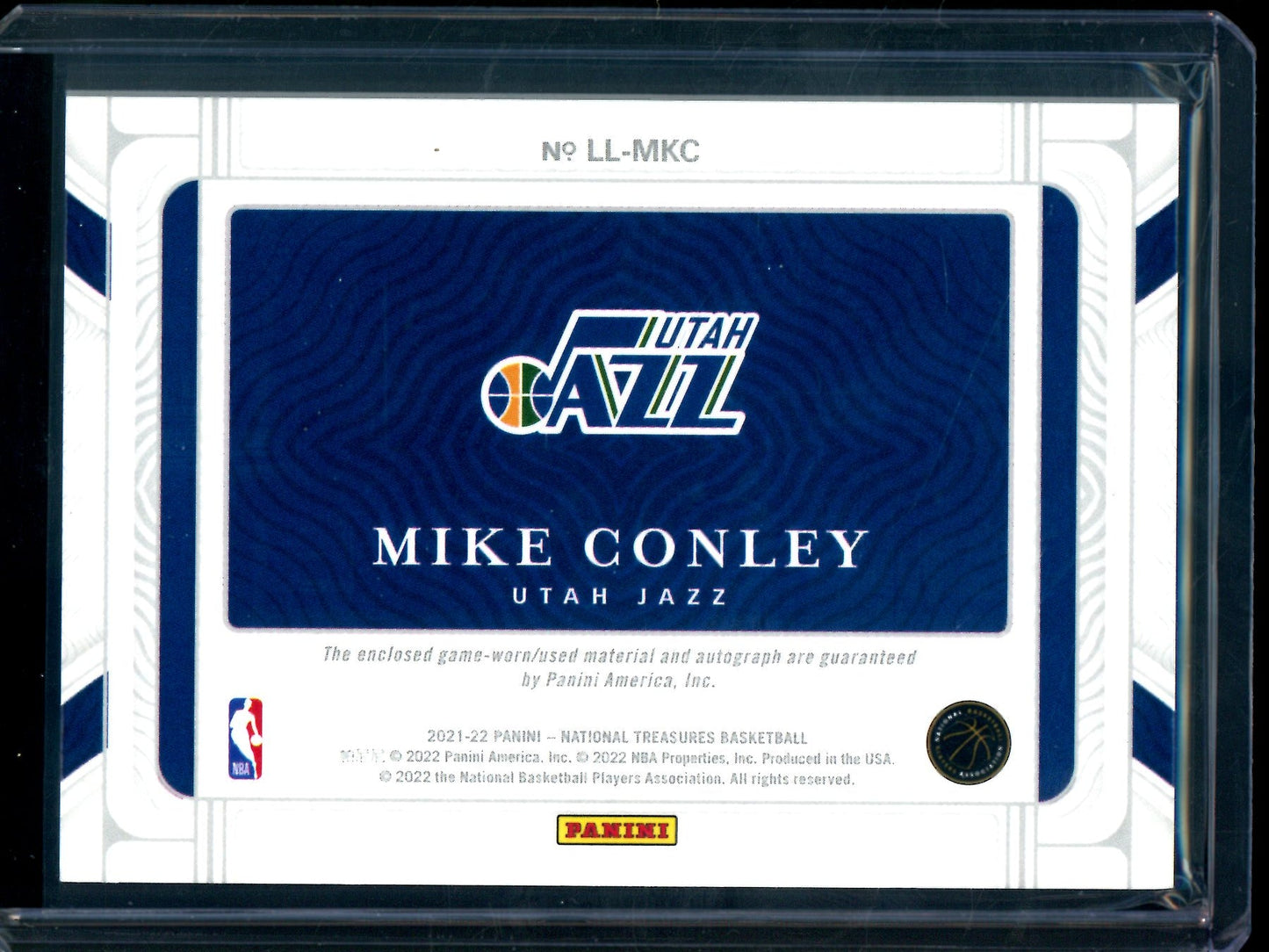 2021 Panini National Treasures Mike Conley Lasting Legacies Patch Autograph /49 Jazz