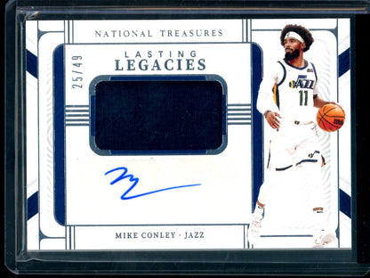 2021 Panini National Treasures Mike Conley Lasting Legacies Patch Autograph /49 Jazz