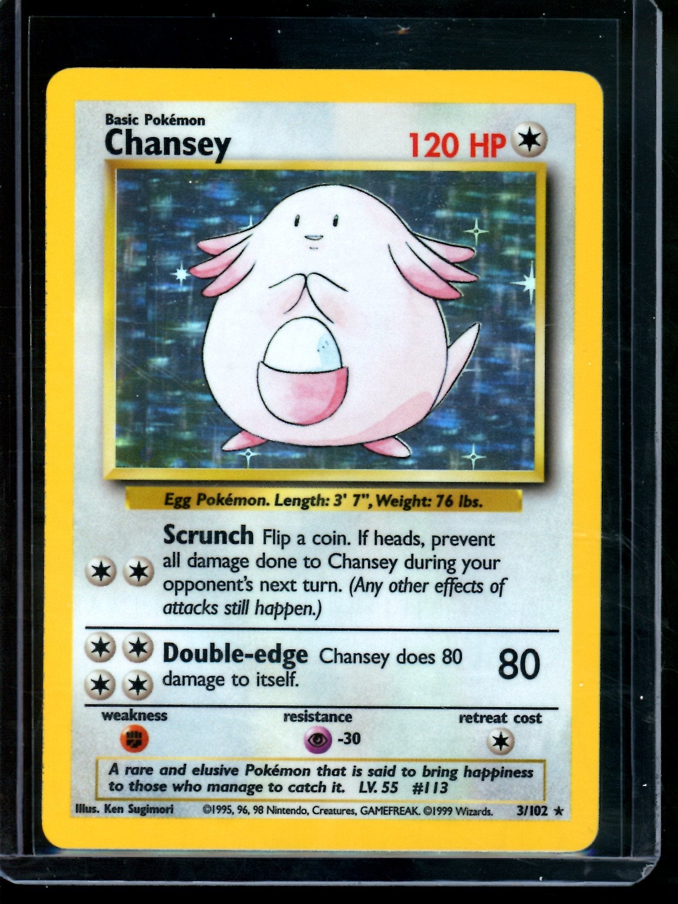 1999 Pokemon Base Set Chansey Holo 3/102