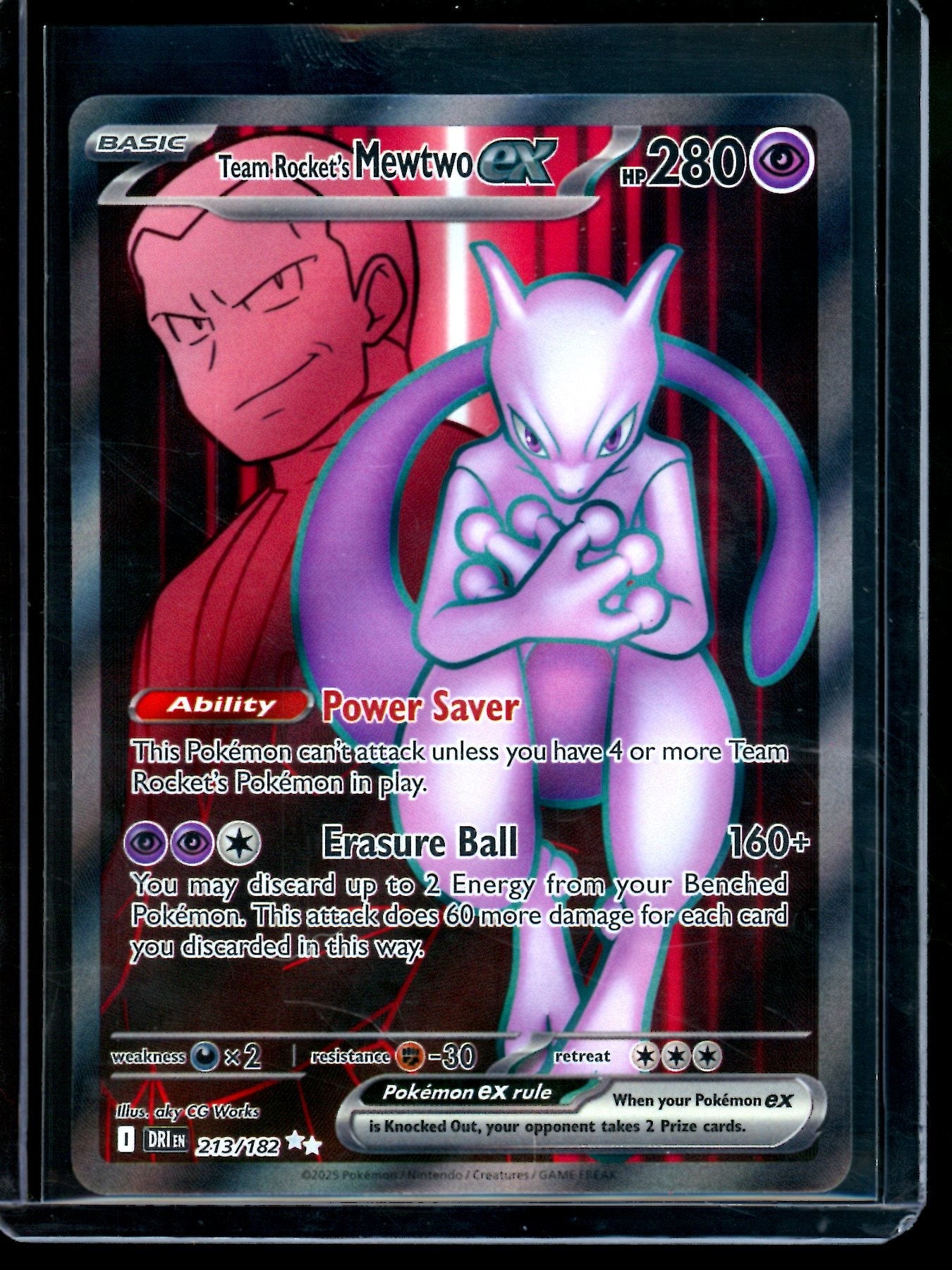 2025 Pokemon Destined Rivals Team Rocket's Mewtwo EX 213/182
