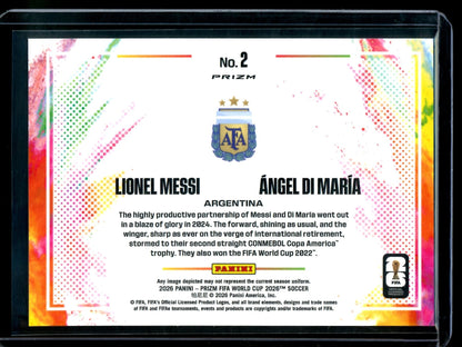 2026 Panini Prizm World Cup Lionel Messi / Angel Di Maria Color Blast Case Hit Argentina