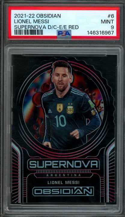 2021 Panini Obsidian Lionel Messi Supernova Red PSA 9 /20 Argentina