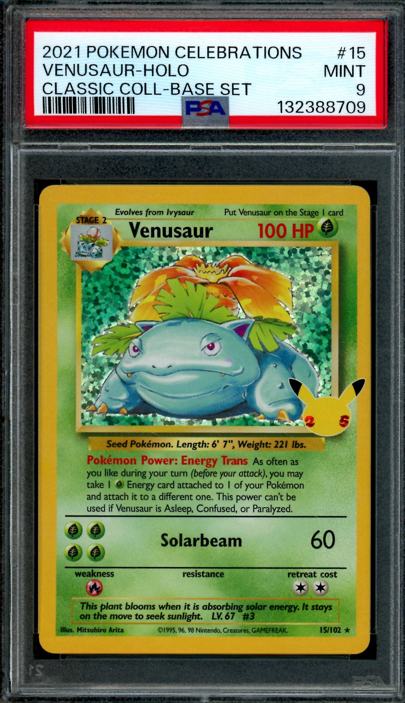 2021 Pokemon Celebrations Venusaur 15/102 Holo PSA 9