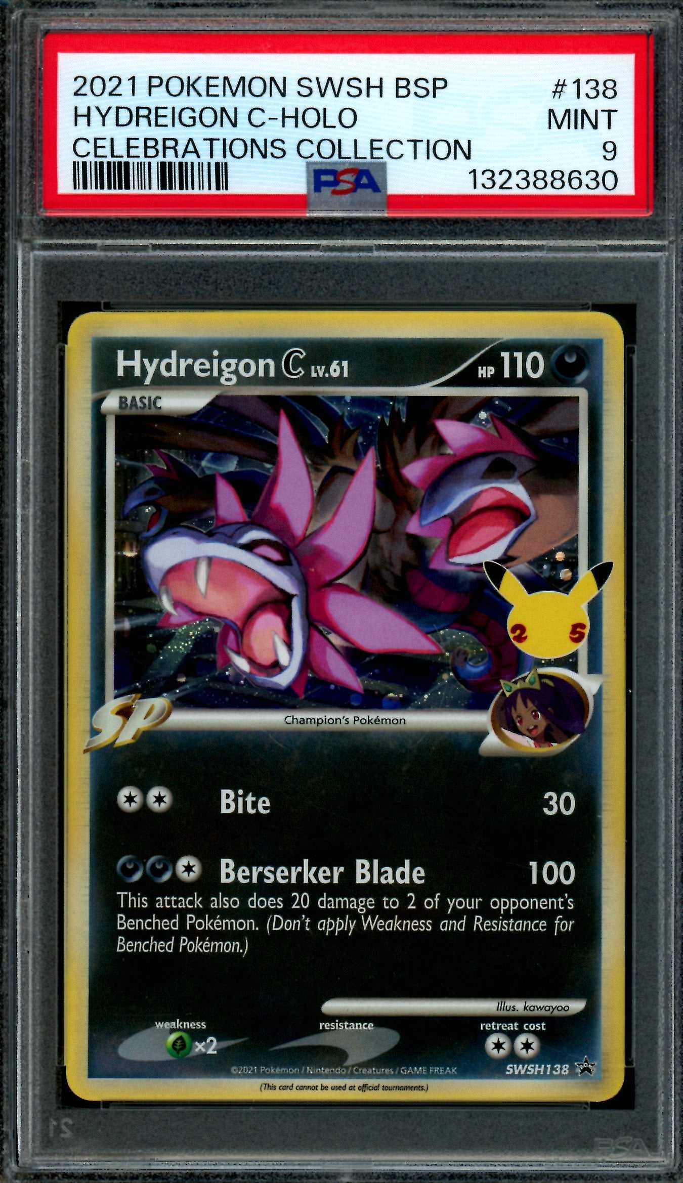 2021 Pokemon Celebrations Hydreigon C SWSH138 Promo PSA 9 (B)